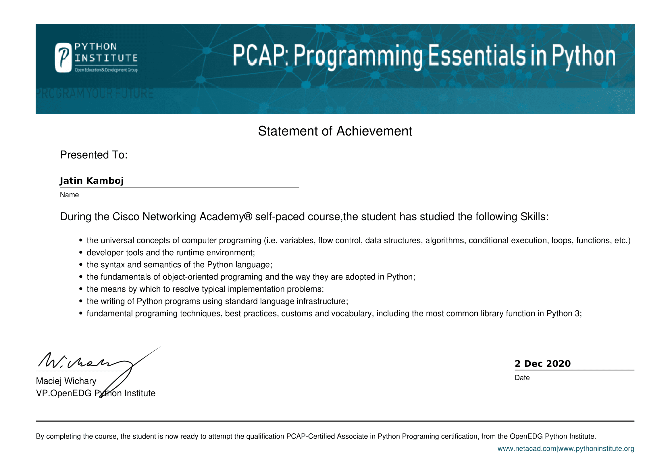 PCAP-certificate-CISCO-MJK618