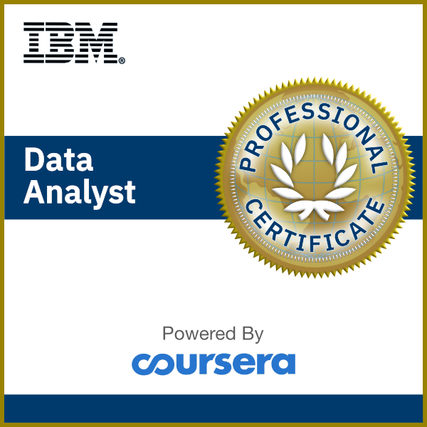 IBM Data Analyst Professional Certificate Badge of Jatin Kamboj